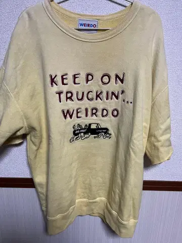 WEIRDO 숏 슬리브 맨투맨 머스타드