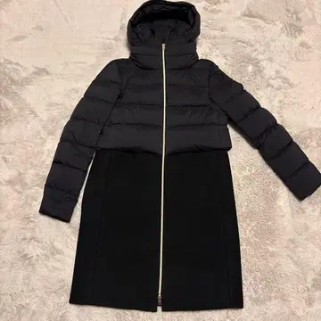 헬노 HERNO 다운 코트 절개 후드 부착