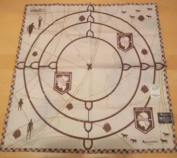 아쿠아 스큐텀 x 진격의 거인 프린트 손수건 (지도 도안)