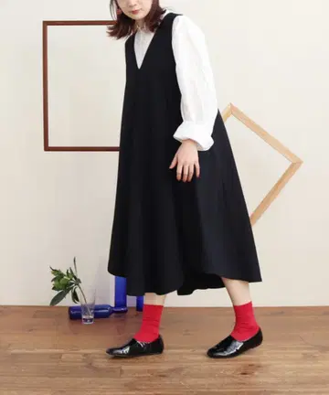 yuni 80/2 강연 개버딘 원피스 오버롤 스커트 팥 아오이 유우