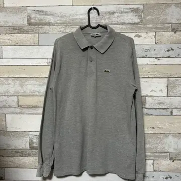 90s LACOSTE 그레이 긴팔 피케 셔츠 사이즈 4