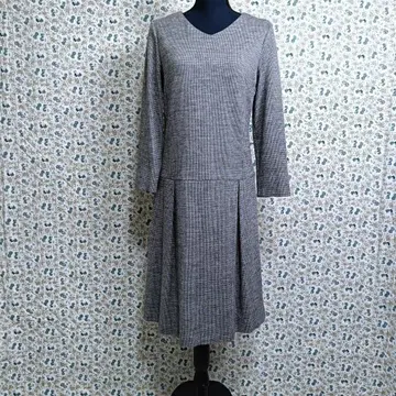 언타이틀 롱 원피스 일본제 하운드투스 체크 패턴 그레이 빅 사이즈 42