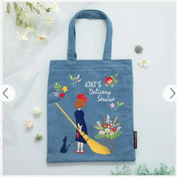 마녀 배달부 키키 데님 자수 토트백