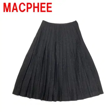 A7060 맥피 롱 스커트 울 플레어 플리츠 브라운 36