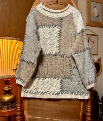 70s 80s 유럽 프랑스 앤티크 구제 의류 빈티지 패턴 니트