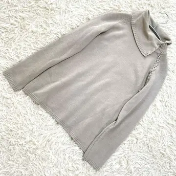 에벡스 라이트 그레이 터틀넥 긴팔 니트 스웨터 뜨개질 모 100% L