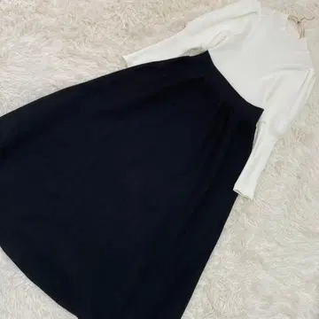 BARNEYS NEW YORK 절개 원피스 아이보리 블랙 F