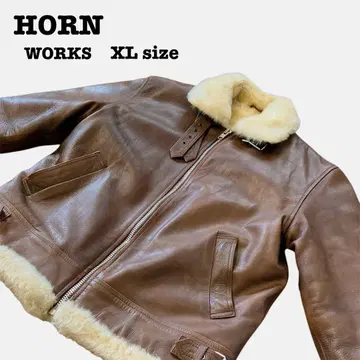 류구 레더 HORN WORKS 무스탕 B-3 플라이트 자켓