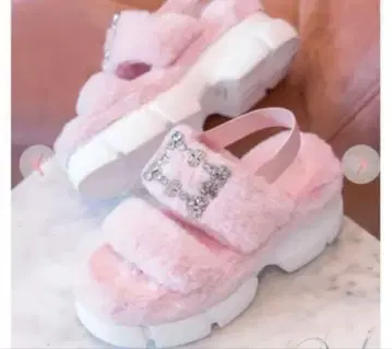 퍼 달린 핑크 통굽 샌들 rady 부츠