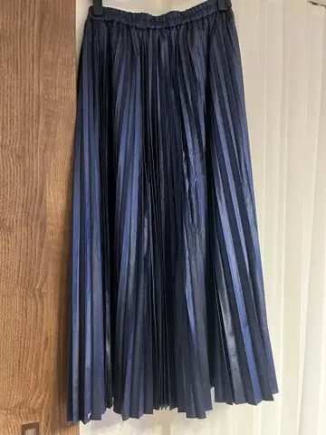 CIEL'AIR 시엘에어 네이비 플리츠 롱 스커트