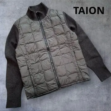 TAION W 지퍼 니트 슬리브 다운 자켓 S