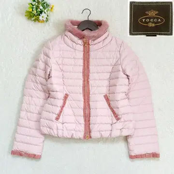 [ 새상품급 ] TOCCA MARIA 숏 다운 코트 퍼 리본 핑크 M