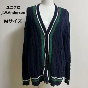 유니클로 J.W. Anderson 네이비 케이블 니트 가디건 M