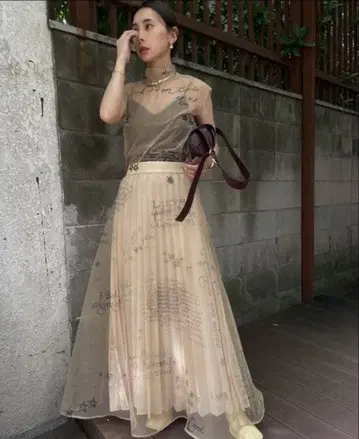 amerivintageHOROSCOPE SHEER PLEATS SKIRT