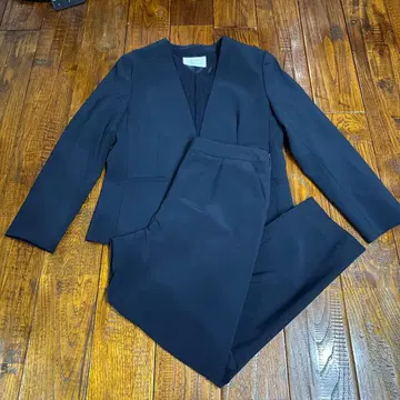 네이비 노카라 자켓 팬츠 셋업