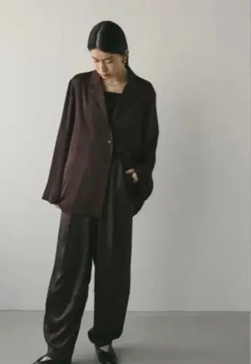 stylemixer 와셔 새틴 테일러 셔츠 브라운