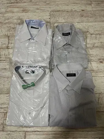 와이셔츠 4매 세트 화이트 그레이