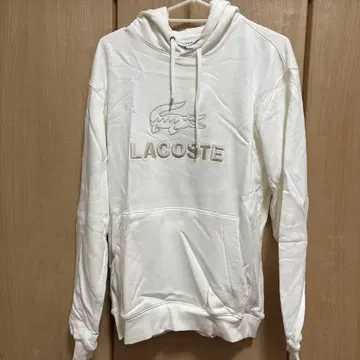 LACOSTE 화이트 후드 부착 후드티