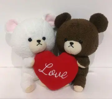 세키구치 곰 학교 재키 데이비드 하트 페어 봉제 인형