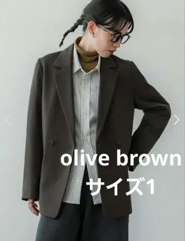 crewre 더블 테일러드 자켓 olive brown 사이즈 1