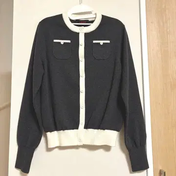 CABaN 바이컬러 코튼 캐시미어 가디건