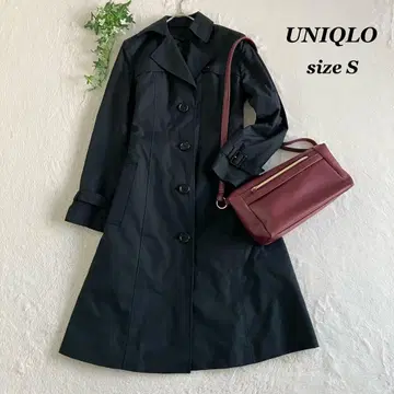 UNIQLO 유니클로 ( S ) 블랙 트렌치코트 충전솜 탈부착 가능