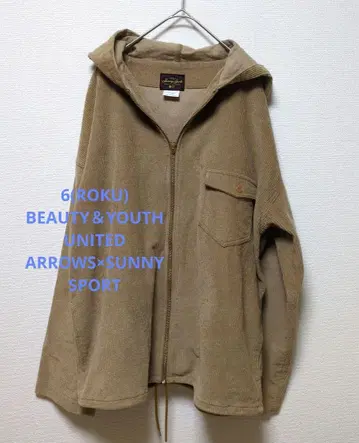 록 뷰티앤드 유스 x 써니 스포츠 코듀로이 후드 블루종 자켓