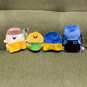 오문구토이쇼 볼 체인 달린 에이프런 봉제 인형 마스코트 4종