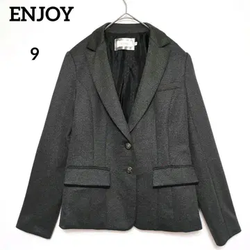 ENJOY 엔조이 노카라 자켓 스트라이프 자켓 그레이