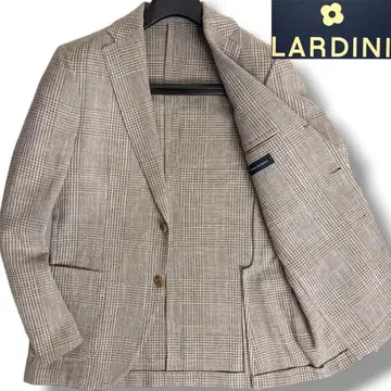 J5120 새상품급 라르디니 글렌 체크 트위드 자켓 모카 그레이 48