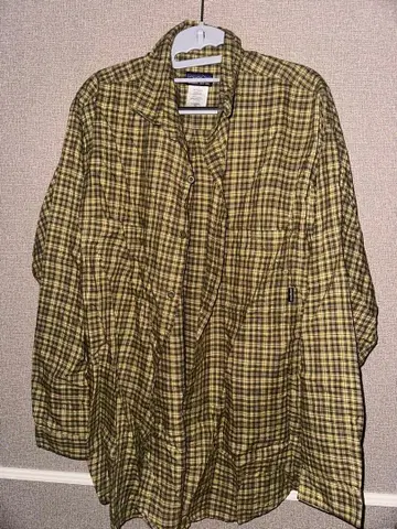 Patagonia 긴팔 셔츠 올리브 그린 체크 무늬