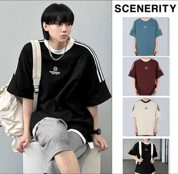 (새상품급) SCENERITY 시나리티 반팔 T셔츠 블랙 한국 코디 한국