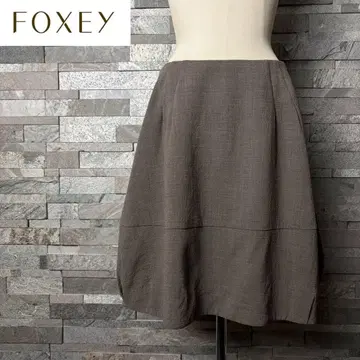 [새상품급] FOXEY 폭시 무릎 기장 벌룬 스커트 울 38
