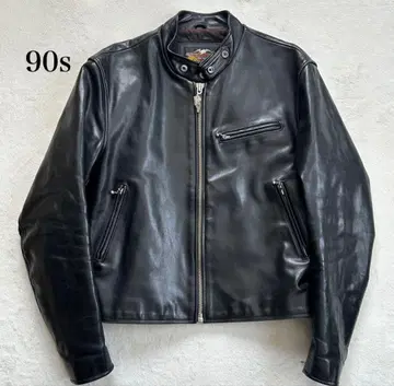 90s 블랙 싱글 라이더 자켓