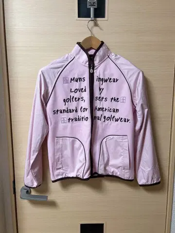 Munsingwear 핑크 골프 바람막이 긴팔 풀 집업