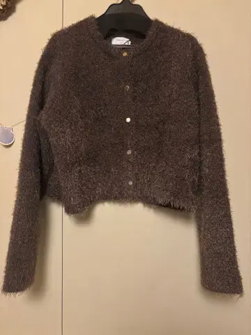 ORIQUE CLIP 샤기 숏 가디건