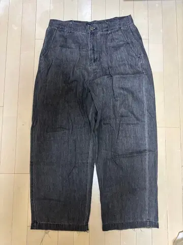 다크 데님 와이드 팬츠 L