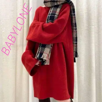 새상품급 바빌론 아제 미니 원피스 울 오버 실루엣