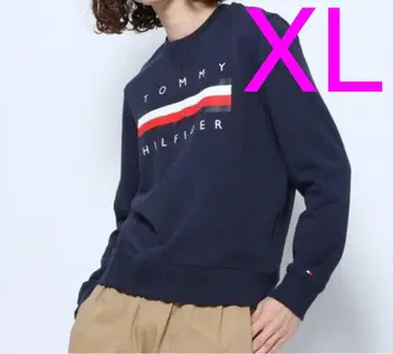 TOMMY HILFIGER JS GLOBAL LOGO CREW NAVY