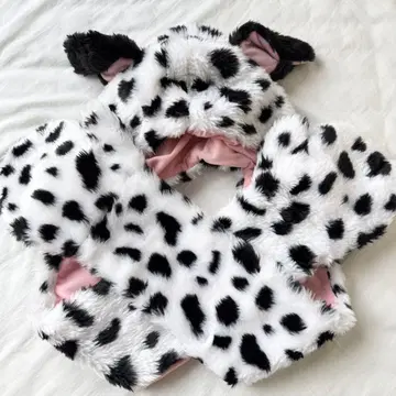 디즈니 팬캡 머플러 101마리 강아지 달마시안 레오파드