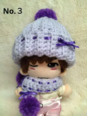 No.3 나니와단시 치비누이 니트 모자 & 머플러 쿄헤이 군 퍼플