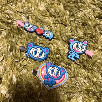 엔젤 블루 앞머리 클립 4개 세트