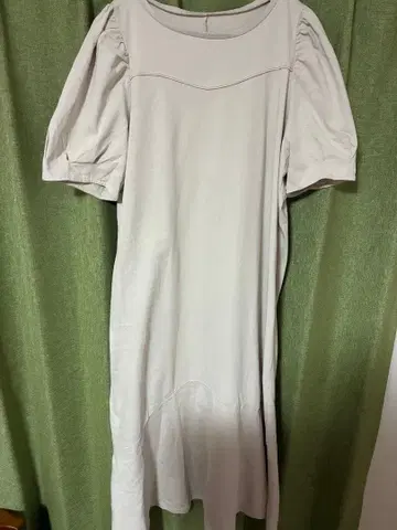 [고품질] Laveange 반팔 퍼프 슬리브 롱 원피스