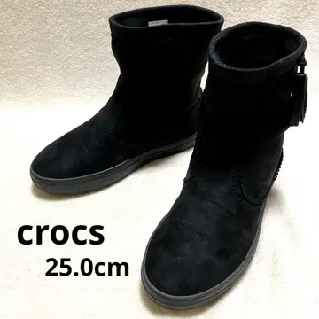 새상품급 [ crocs ] 숏부츠 스웨이드 블랙 25.0cm