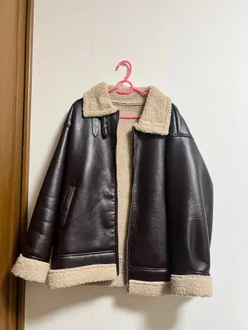 가죽 보아 자켓 브라운 GYDA