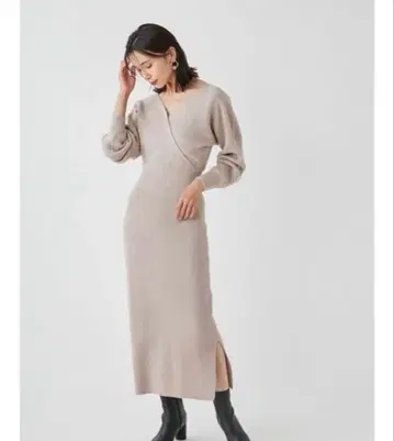 프레이 아이디 울 캐시미어 카슈쿨 니트 원피스