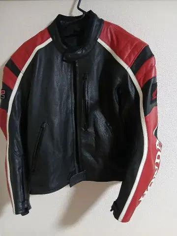 HONDA 가죽 자켓 블랙/레드