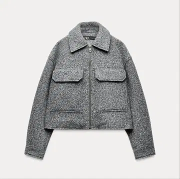 택 포함 미사용 새상품 ZARA 부클레 크롭 자켓