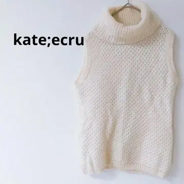2.01 [케이트 에크루] 슬리브리스 니트 하이넥 심플 무지
