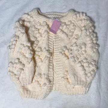 미사용 새상품 하트 폼폼 니트 가디건